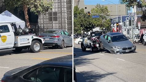 Leslie Jordan's Car Is Towed Away From The Scene Of The Crash