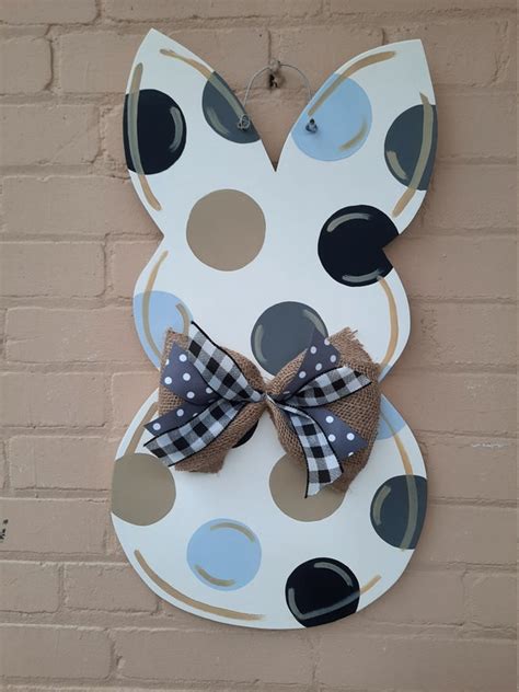 Bunny Door Hanger Polka Dot Bunny Spring Door Hanger Spring | Etsy