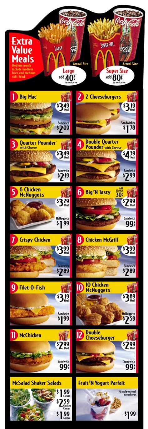 6 Best Images of McDonald's Restaurant Printable Menu - Printable ...