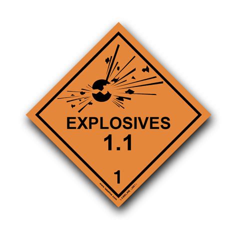 Class 1 Explosive 1.1 Hazard Warning Placard - DG Placards - Labeline