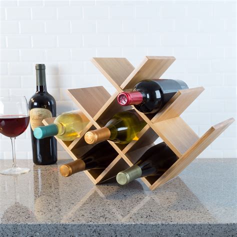 Classic Cuisine Bamboo 8-Bottle Wine Rack - Table and Countertop Wine Stand - Walmart.com