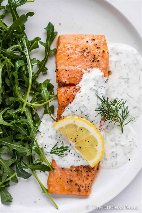 Salmon with Lemon Dill Sauce - The Endless Meal®