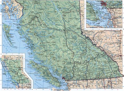 British Columbia detailed geographic map.Free printable geographical map