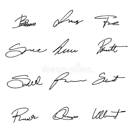 Isolated Handwriting Signatures Stock Vector - Illustration of pack ...