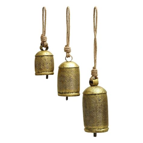 Shop Woodland Imports 22-in -in Brass Metal Bell Wind Chime at Lowes.com