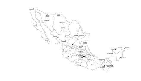 Map of Mexico With Cities Free