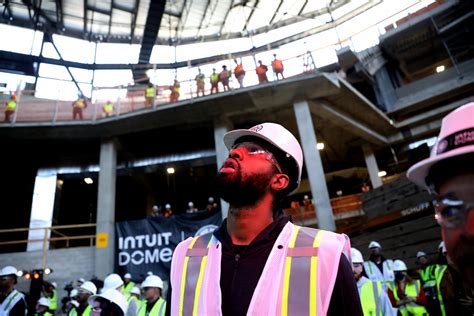 Photos | Construction milestone reached at Intuit Dome - Los Angeles Times