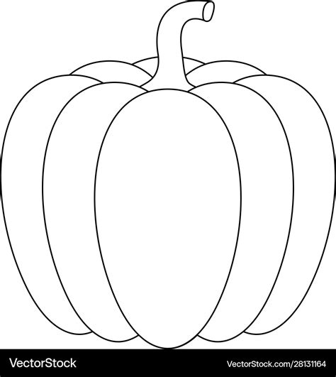 Pumpkin outline drawing Royalty Free Vector Image