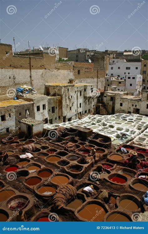 Tanneries, Fez, Morocco stock image. Image of medina, souk - 7236413