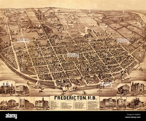 Antique map of fredericton hi-res stock photography and images - Alamy