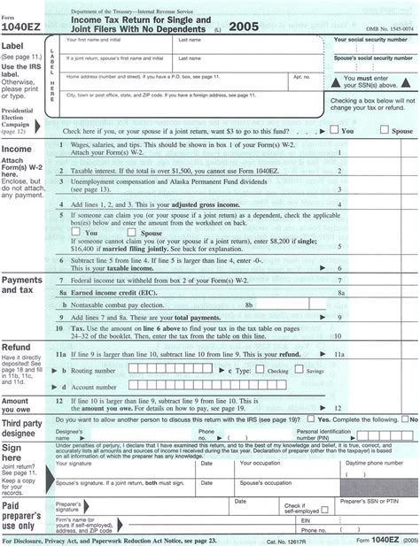 Printable 1040ez Form - Printable Form 2024