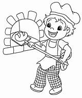 Baker Bakes Bread coloring Page  Free And printable sketch template