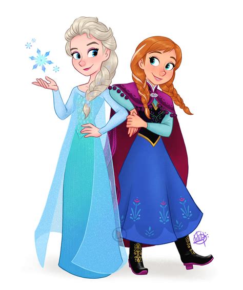 Elsa and Anna by LuigiL on DeviantArt