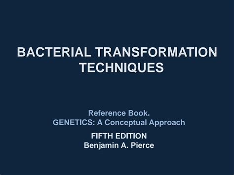 SOLUTION: Bacterial transformation techniques - Studypool