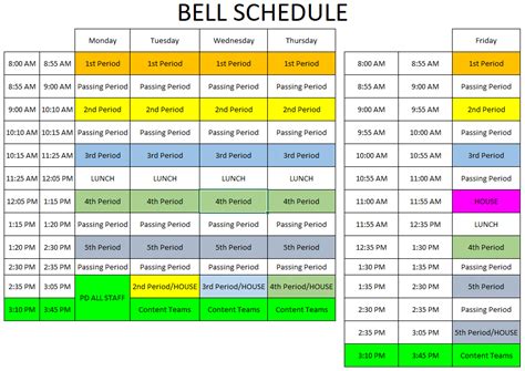 Daily Class Schedule