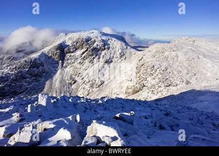 Scafell Pike under snow in winter, English Lake District Stock Photo - Alamy