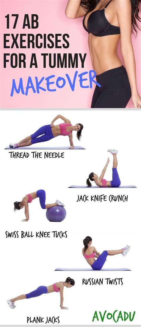 Fitness Motivation : 17 Ab Exercises for a Tummy Makeover | Lose Belly ...