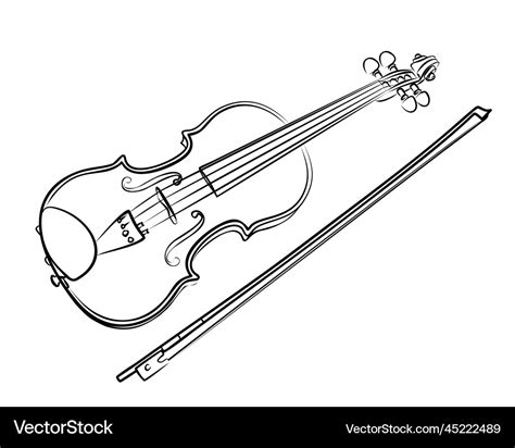 Sketch of violin Royalty Free Vector Image - VectorStock