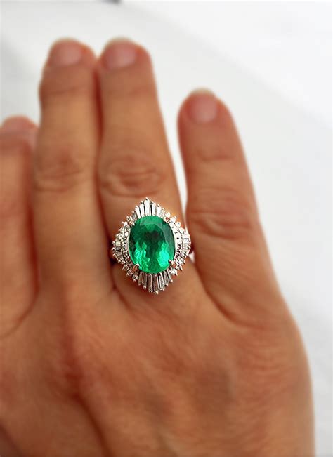 Vintage Fine Colombian Emerald & Diamond Engagement Platinum Ring – EmeraldsMaravellous