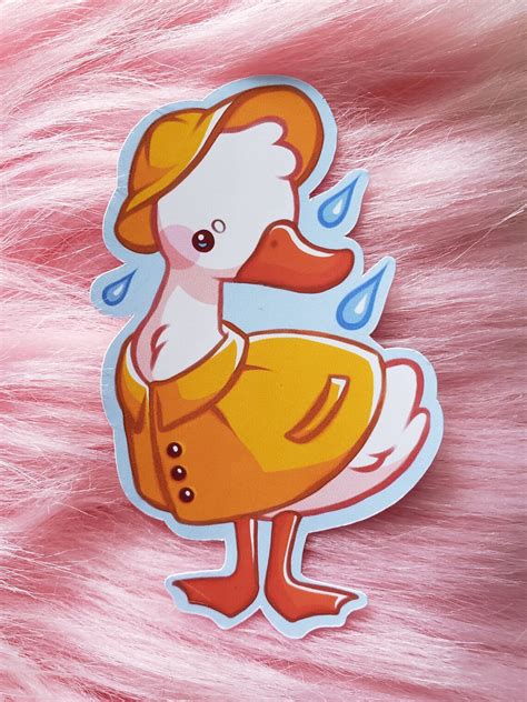 Mignon canard Kawaii en imperméable autocollant | Etsy