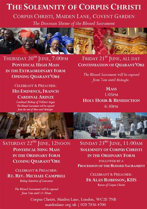 RORATE CÆLI: Events: Numerous Corpus Christi events in London