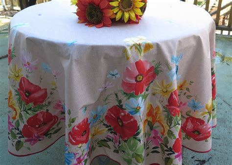 Coated Round French Tablecloth. Summer Provence Oilcloth. Easy | Etsy | French tablecloths ...