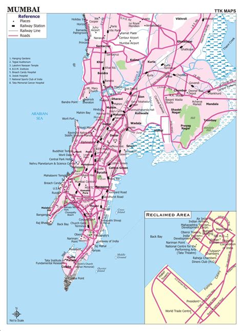 Mumbai City Map, City Map of Mumbai with important places@ NewKerala.Com, India