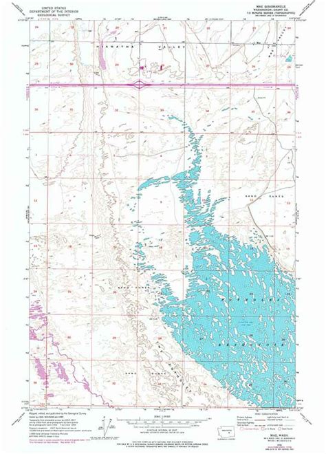 1956 Topo Map of Mae Washington Potholes Reservoir | Etsy