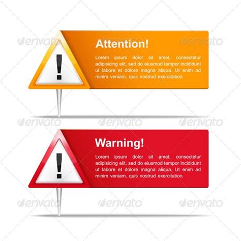 Attention and Warning Banners | Banner, Information graphics, Ads