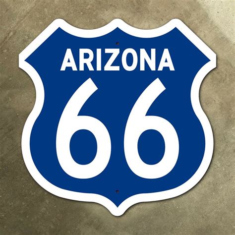 Arizona US Route 66 Highway Marker Sign Mother Road 1960 Blue - Etsy