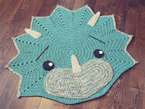 Triceratops Dinosaur Area Rug Crochet Pattern – IraRott Designs