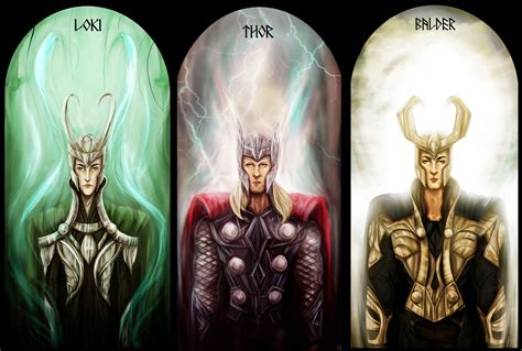 Loki with Brothers Thor and Balder Marvel Heroes, Marvel Superheroes ...