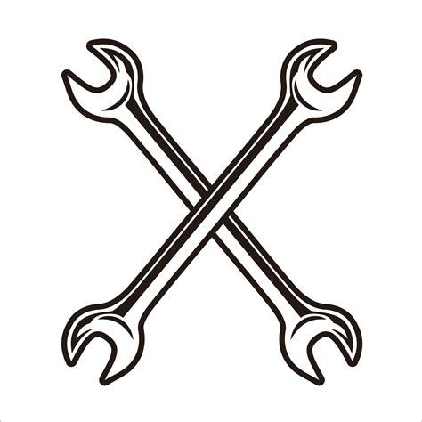 crossed wrench tool symbol 7275625 Vector Art at Vecteezy