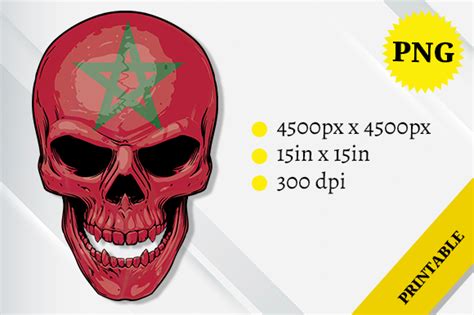 Morocco Skull X Flag Graphic by Rahallus Ntx · Creative Fabrica