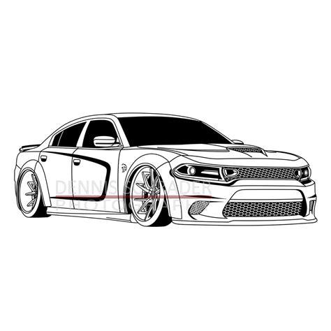 Car svg eps png jpg Dodge Charger Widebody svg Illustration | Etsy