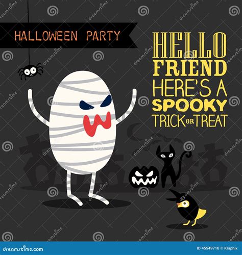 Halloween Party Background Cartoon Illustration Stock Vector - Illustration of october, treat ...