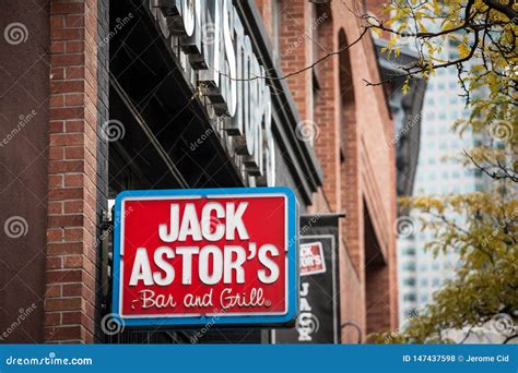 Jack Astor`s Bar And Grill Logo In Front Of Their Restaurant In Downtown Toronto, Ontario ...