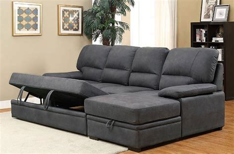 Alcester Sleeper Sectional (Graphite) Furniture Of America | Furniture Cart