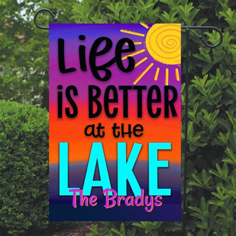 Life is Better at the Lake Personalized Garden Flag, Lake Life Garden Flag, Name Garden Flag ...