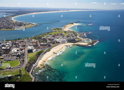 Newcastle Beach and Newcastle Harbour Newcastle New South Wales Stock ...