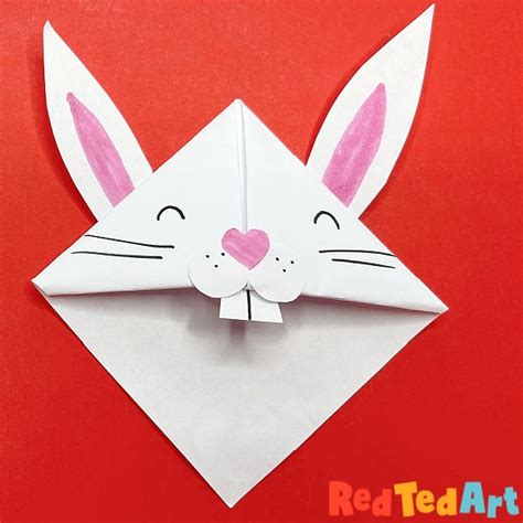 Easy Rabbit Bookmark Corner for Chinese New Year - Red Ted Art