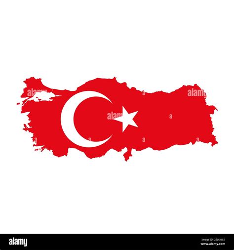 Turkey flag map. Country outline with national flag Stock Photo - Alamy