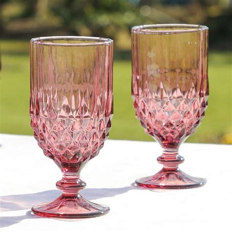 Luxury Embossed Glass Wine Goblets By Dibor | notonthehighstreet.com