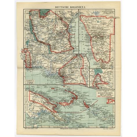 Antique Map of German Colonies by Meyer (c.1895)