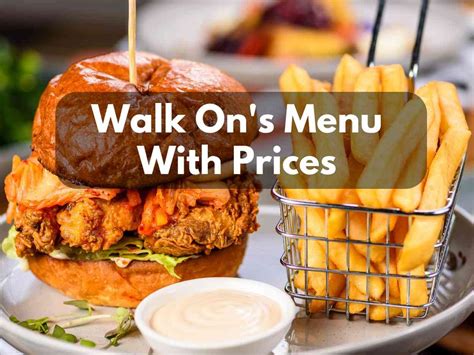 Walk-On Menu Prices: A Comprehensive Guide | Wavecrea