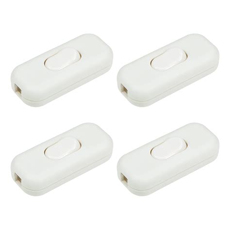 Uxcell AC 250V 6A On/Off Inline Cord Switch White for Desk Lamp 4 Pack ...