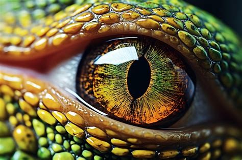 Premium AI Image | Photo of Chameleon Eye CloseUp Macro Photography