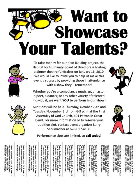 Amazing Talent Show Flyer Templates - Word Excel Samples