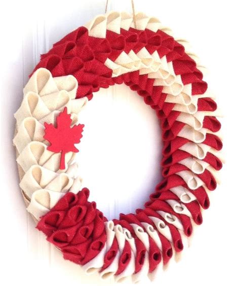 Canada day burlap wreath. Visit my page on FB Wreaths, Garlands n' more | Canada day crafts ...