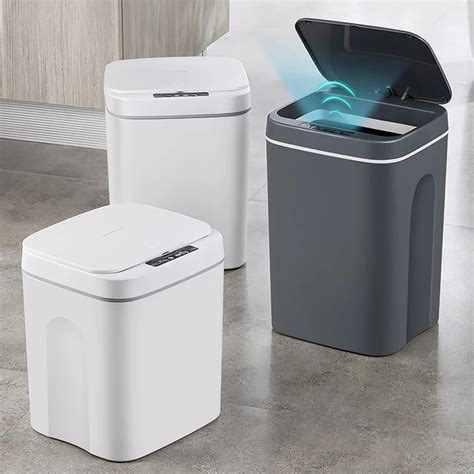 Smart Trash Cans Automatic Sensor Trash Bin Dustbin Electric Waterproof ...